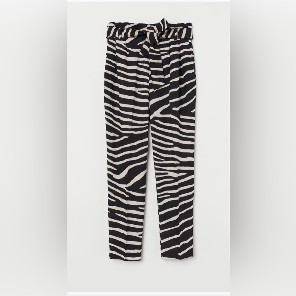H&M Linen-blend paper bag pants